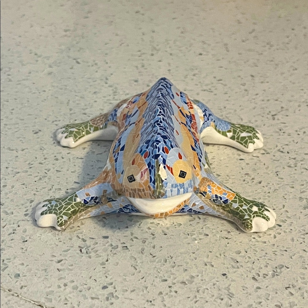 Gaudi lizard, iguana, gecko porcelain figurine